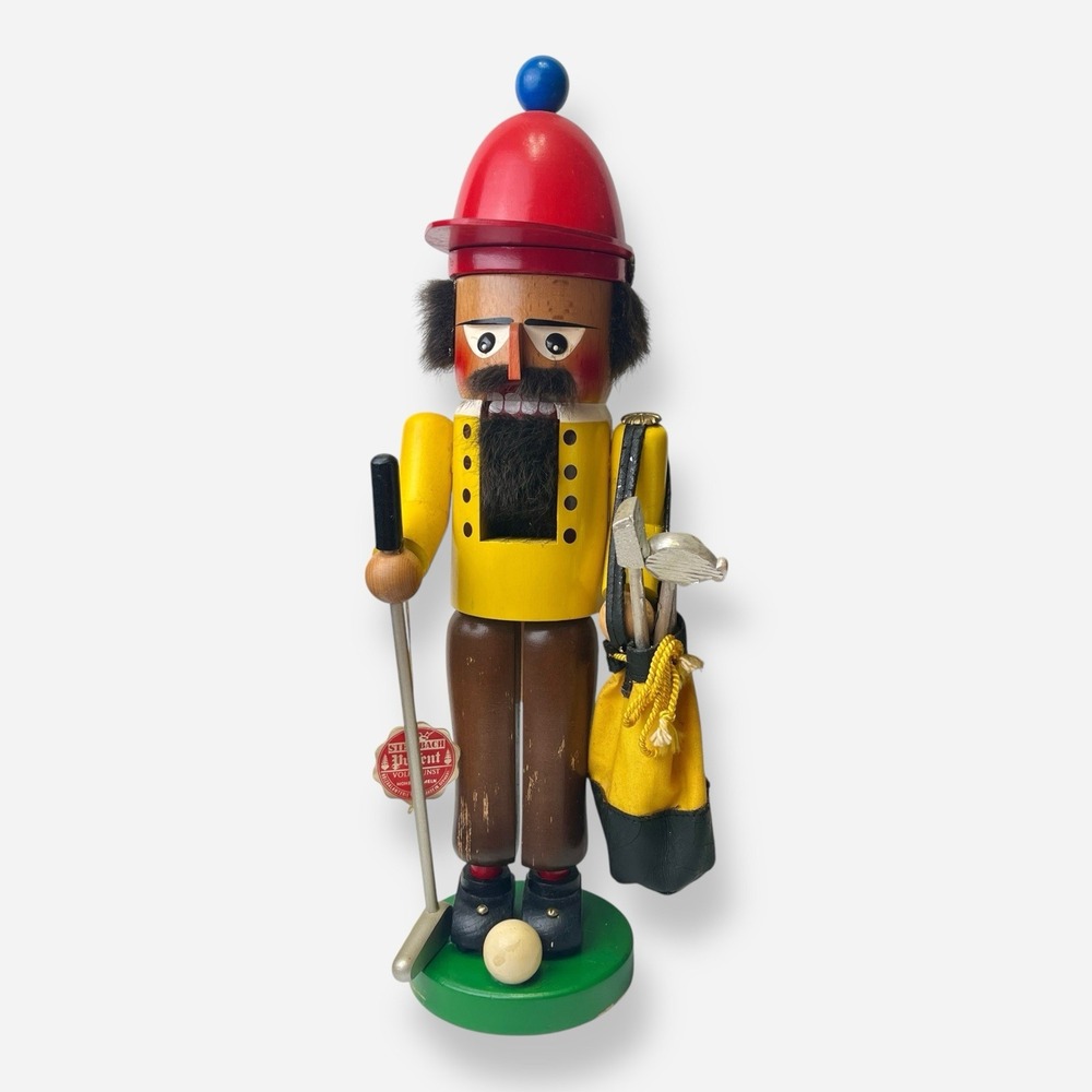 Steinbach Nutcracker Golfer‎ Germany Golf Clubs Ball 17" Vintage